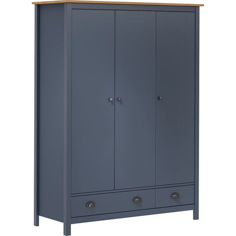 Maison Exclusive - Armadio a 3 Ante Hill Grigio 127x50x170 cm in Legno di Pino