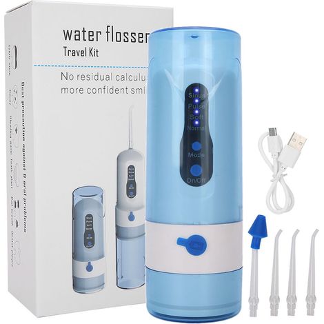 Irrigateur dentaire électrique portatif rechargeable USB, nettoyeur interdentaire sans fil pour soins bucco-dentaires à domicile (1/5)