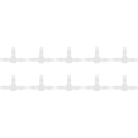 10 Stück 3-Wege-Kunststoff-Fitting, druck- und temperaturbeständig, T-förmig, 1/2-Zoll-Schlauchanschluss, 5,6