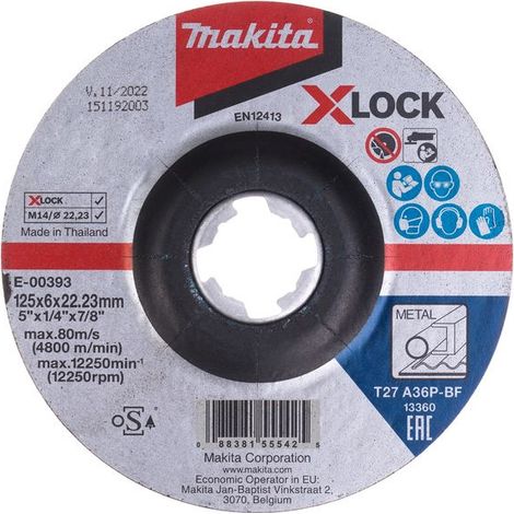 E-00393 Disco de rectificar X-Lock, 125 x 6,0 mm, A36P