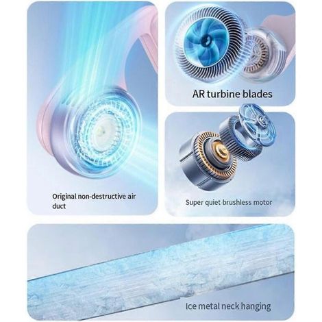 Ventilatore da collo portatile, batteria ricaricabile da 1600 mAh, bianco (1/5)