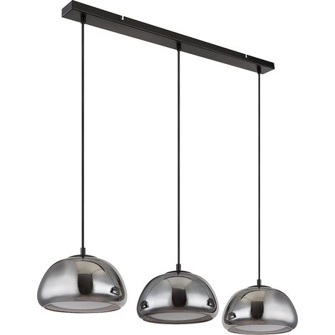 Hängeleuchte Pendelleuchte Wohnzimmerlampe 3-flammig Schwarz Metall 95 cm (1/5)