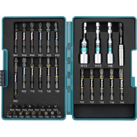 Makita – Jeu d'inserts impact 38 pièces 1/4" – Inserts renforcés pour visseuse à chocs – Longueur 25/50mm – Étui compact (1/3)