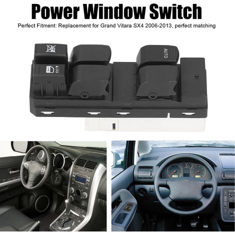 Interruptor de elevalunas eléctrico - Control de ventanas para Suzuki Grand Vitara SX4 (2006-2013) - Compatible con OEM 37990-64J20/DWS485