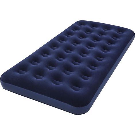 Matelas gonflable floqué en plastique polyester Bleu (1/5)