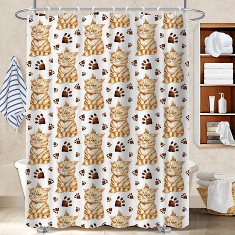 Voile de douche fluide en polyester 180x180 antifongique rideau imperméable pour une colocation (1/5)