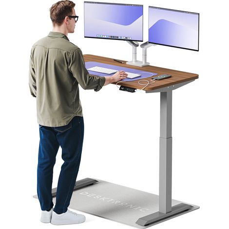 Desktronic Bureau assis debout HomeOne - 120x60cm - Gris/Noyer
