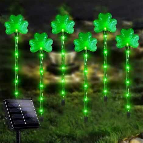 Guirlande Solaire - Trèfle À Quatre Feuilles - Étanche IP55 - Pour Jardin Terrasse Pelouse - 34 cm - 1 Pièce (1/5)