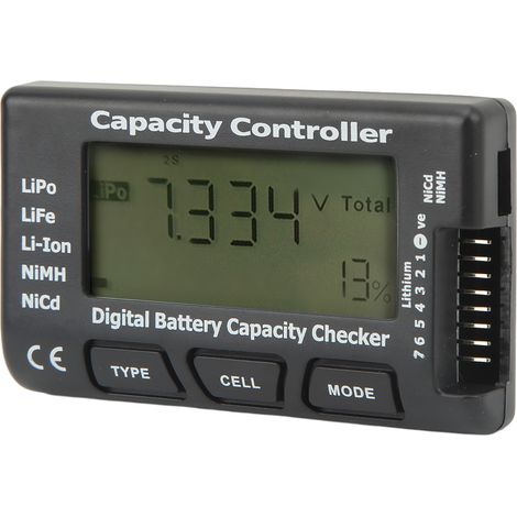 Contrôleur de capacité de batterie, testeur de tension à affichage numérique, pour batteries Li-ion, NiCd et NiMH. (1/5)