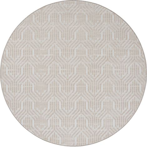 FLOORNOVO Hochflor Teppich rund gemustert - Ø 200 cm - Besonders Weicher Teppich Wohnzimmer & Badezimmerteppich - Pflegeleicht - vielseitig einsetzbar im Innenbereich (1/2)