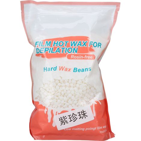 Perles de cire dure 1000g pour épilation sans douleur, idéales pour jambes et bras, couleur violette (1/5)