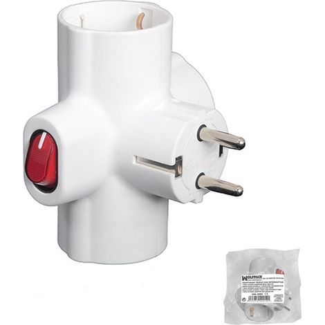 Elektrischer Adapter wolfpack dreifach Schuko 16A 250V