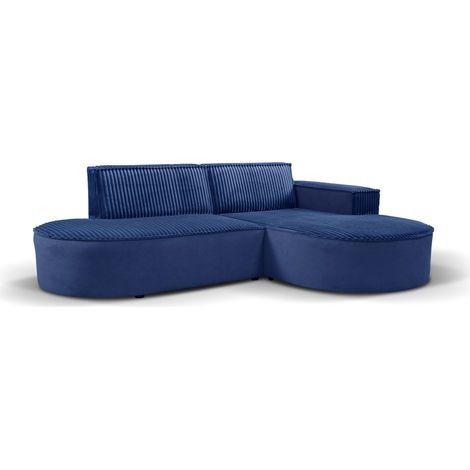 Modernes L-förmiges Designer-Ecksofa Modena Soft Dunkelblau Rechts (1/2)