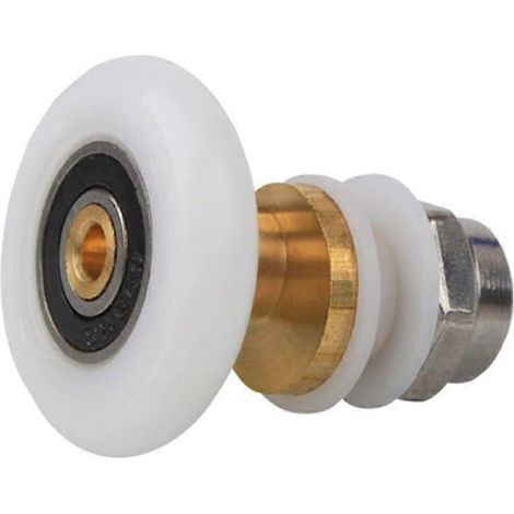 Roulettes pour porte de douche en verre de 48 mm, roues en nylon à dégagement rapide de 19 mm, glissement en douceur pour portes coulissantes de salle de bain et cabines de douche hammam (1/5)