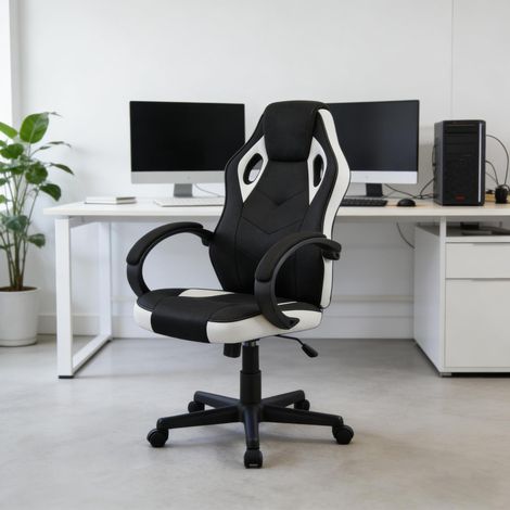 Silla gaming ergonómica regulable con ruedas OKMYHOME (1/5)