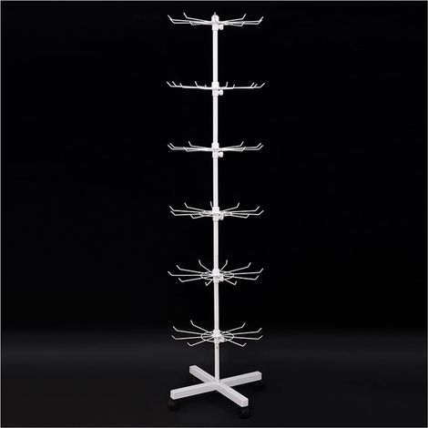 Espositore per vendita a 6 ripiani, espositore girevole per gioielli, espositore girevole, torri mobili per decorazioni ad albero, portachiavi, calzini, porta anelli