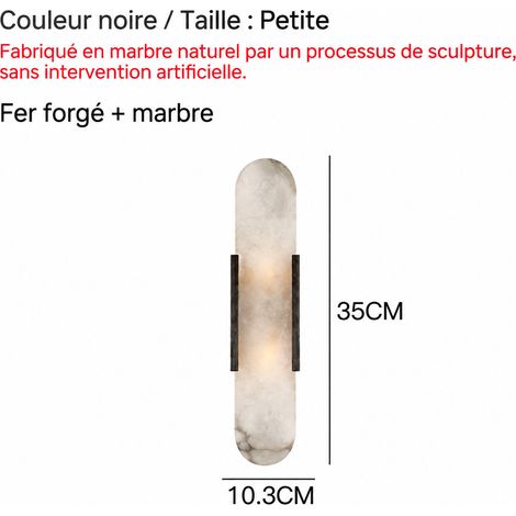 Applique murale marbre nordique Modèle 08 lumière neutre salon couloir 41 × 25 × 25 cm 4 kg – Livraison gratuite