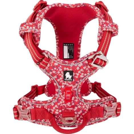 Arnés para perros, ajuste regulable, elementos reflectantes de seguridad, rojo amapola, talla S (1/2)