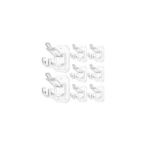 Set di 8 supporti per asta per tende senza foratura. Ganci autoadesivi per aste per tende. - Crezuo