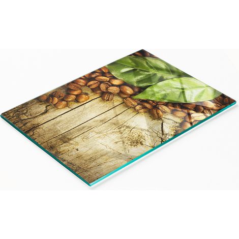 Vassoio da cucina in vetro con grafica a foglia di alloro, 80x52 cm (1/5)