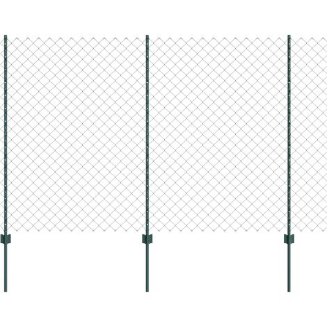 Maison Exclusive - Kettenzaun mit Pfosten 10 x 1,6 m (B x H)