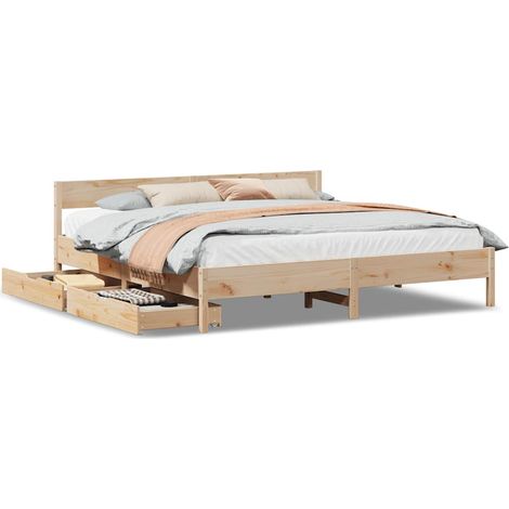 Maison Exclusive - Massivholzbett ohne Matratze 180x200 Kiefernho (1/5)