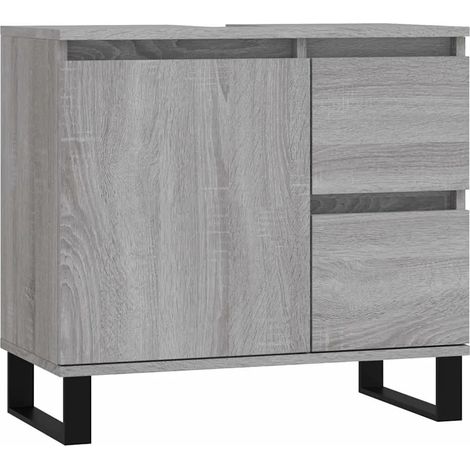 Armoire de bain design industriel rangement 65 x 33 x 60 cm en bois d'ingénierie sonoma gris (1/5)