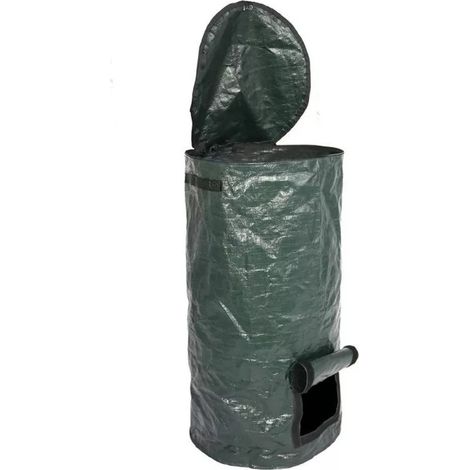 Sac à Compost - Sac pour Déchets de Jardin et de Cuisine - Respirant et Imperméable - 15 ou 34 Galons - Réutilisable avec Cordon de Fermeture (1/5)