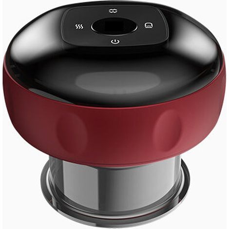 Appareil massage ventouse électrique 2-en-1 avec Gua Sha, 12 niveaux chaleur/aspiration, minuterie, sans fil Type-C 1800mAh (1/5)
