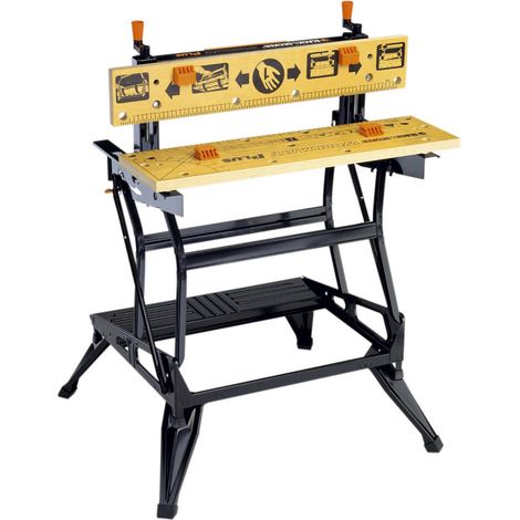 Banco da lavoro pieghevole grande formato - Carico massimo: 250 kg - Struttura in acciaio e ganasce in bambÃ¹ WM825-XJ BLACK+DECKER