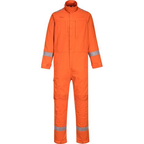 Combinaison de travail résistante à la flamme multipoche sans métal Portwest Bizflame Plus Orange S
