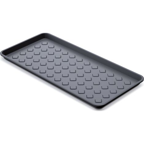 Garronda Bac d'égouttement pour Chaussures Plaques d'écoulement Bac d'égouttement pour Chaussures 72 x 35 cm Bac en PVC en Plastique Porte-Chaussures GD-0052 (Noir - 1 Pièces, 72 x 35 cm)