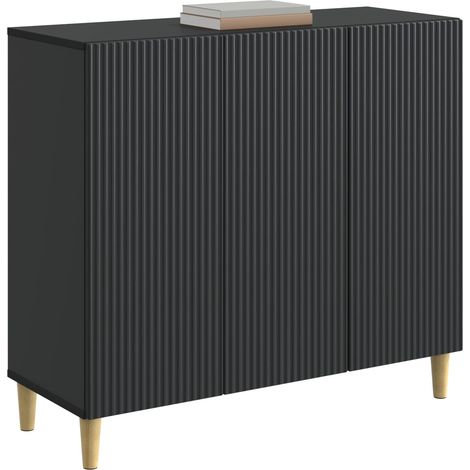 Maison La Vie - Buffet Salon Moderne - Meuble de rangement - Noir 89 x 34,5 x 80 cm Bois d'ingénierie bu4976 (1/5)