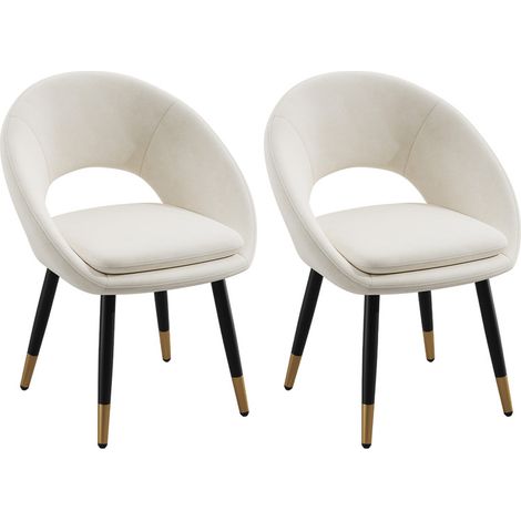Set di 2 sedie da pranzo 41x43x77,5 cm, comode e imbottite,ideali per ufficio, sala da pranzo,soggiorno, cucina,camera da letto,in velluto beige