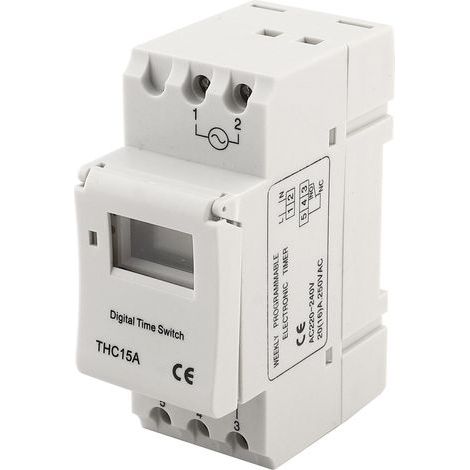 Interrupteur de minuterie programmable, anti-ingérence 220-240VAC 16A chauffe-eau en rédacteur de rue pour climatiseur léger au néon (1/5)