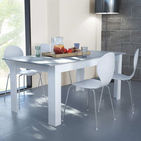 TAVOLO GEMMA ALLUNGABILE 160/200 X 90 X H75 CM GRIGIO EFFETTO CEMENTO (1/5)