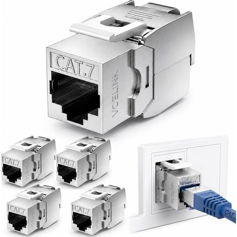 Keystone RJ45 Cat 7 Modul, 10 Gbit/s RJ45 für Netzwerkkabel Geschirmter STP-Stecker, Schnappmontage, Kabelkonfektionierung, CAT7, CAT6A, CAT6, 1000 MHz (1/5)