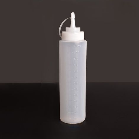 Botella de plástico para salsa exprimible para ensalada, kétchup, salsa de cocina casera, botella de salsa de un solo orificio con boca puntiaguda