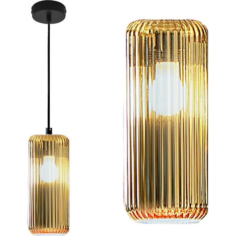 Sospensione vetro colorato gea luce raika vp b1 e27 led lampada soffitto moderna, colore oro specchiato