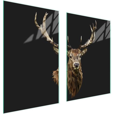 PLAQUE DE PROTECTION EN VERRE POUR CUISINE 65x52 CERF (1/5)