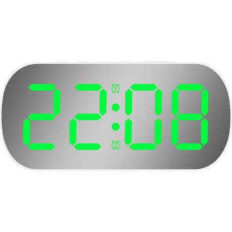 Elektronischer Wecker mit Nachtmodus, 5 Helligkeitsstufen, Temperatureinstellung, Datumsanzeige, Doppelalarm, Schlummerfunktion, schlichtes Design für den Schreibtisch zu Hause (1/5)
