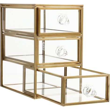 Transparente, mehrstöckige Schmuckbox mit Organizer für Make-up und Schreibwaren – Kompakte und elegante Aufbewahrung für Büro und Schlafzimmer (1/5)