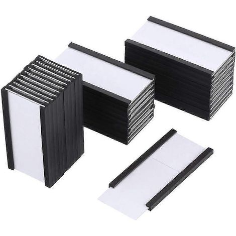 Porte-étiquette 2,5 x 5 cm avec insert blanc et protection en plastique transparent, porte-carte de données CI (1/5)