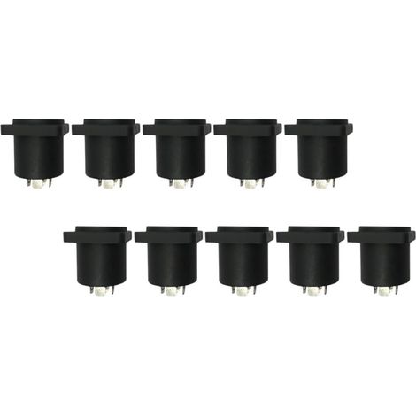 Prise pour Haut-Parleur Carré en Acier Inoxydable et Plastique Noir, Lot de 10 Pièces, Facile à Utiliser et Résistant, pour Scène (1/5)