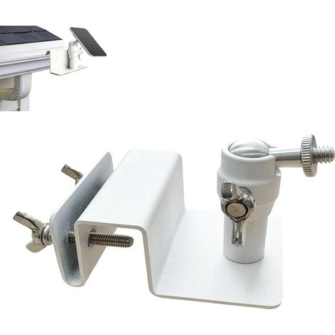 Support de gouttière universel en acier inoxydable pour panneaux solaires et plus (blanc) (1/5)