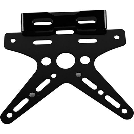 Plaque d'immatriculation de moto, support de plaque d'immatriculation pliable réglable de feu arrière en alliage d'aluminium pour véhicule électrique Accessoires de modification de moto (noir) (1/5)