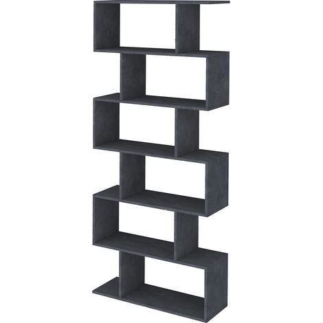 Libreria Moderana 80x24,6x191,8 cm Calli Bianco Lucido e Ardesia (1/4)