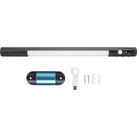 Lampe LED sous meuble avec détecteur de mouvement, rechargeable 2000mAh, magnétique, 3 températures de couleur, dimmable, noir (1/5)