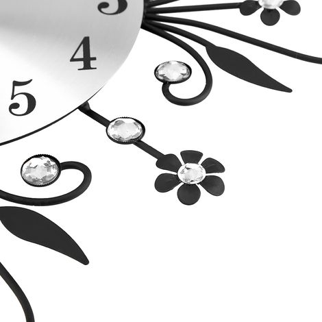 Europäische Wanduhr aus Eisen in Form einer Blume (1/5)