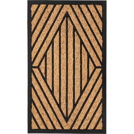 Paillasson coco caoutchouc antidérapant absorbant beige - 75 x 45 cm (1/5)
